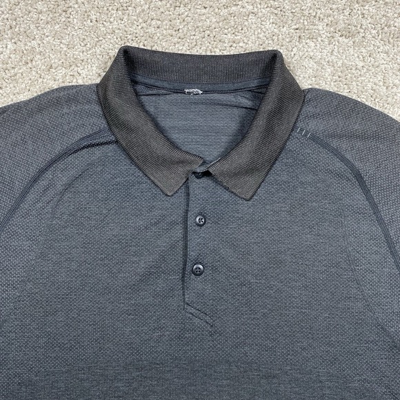 Lemon Other - Lululemon Polo Shirt Men's Small Black Metal Vent Tech Golf Performance Stretch